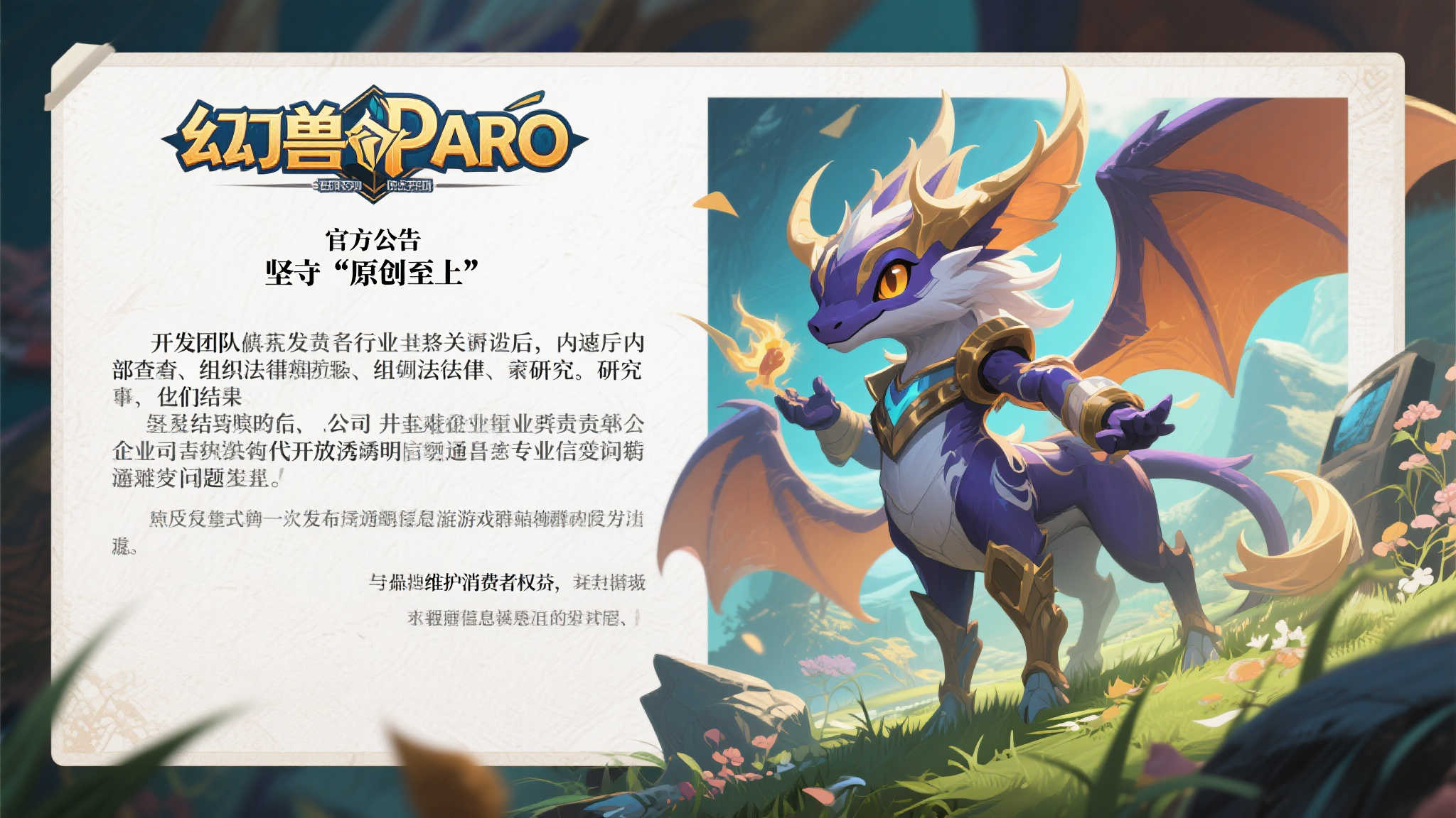 《幻兽帕鲁》的官方公告一经推出，引发业内